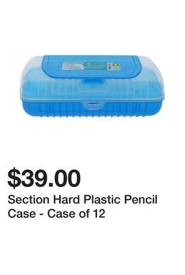 Dollarama Section hard plastic pencil case - case of 12 offer