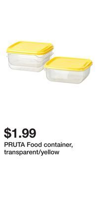 IKEA Pruta food container, transparent/yellow offer