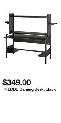 IKEA Fredde gaming desk, black offer