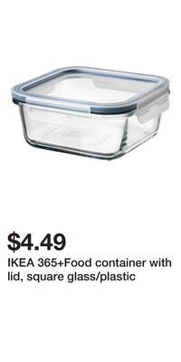 IKEA Ikea 365+food container with lid, square glass/plastic offer