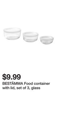 IKEA Bestämma food container with lid, set of 3, glass offer