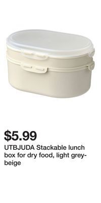 IKEA Utbjuda stackable lunch box for dry food, light grey-beige offer