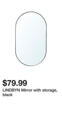IKEA Lindbyn mirror with storage, black offer