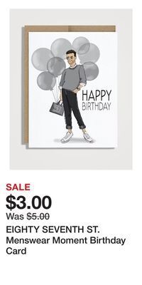 Holt Renfrew Eighty seventh st. menswear moment birthday card offer