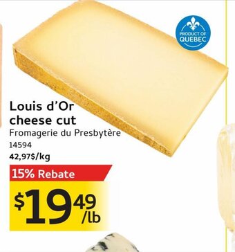 Mayrand Louis d'Or cheese cut Fromagerie du Presbytère offer