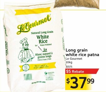 Mayrand Long grain white rice patna Le Gourmet 20 kg offer