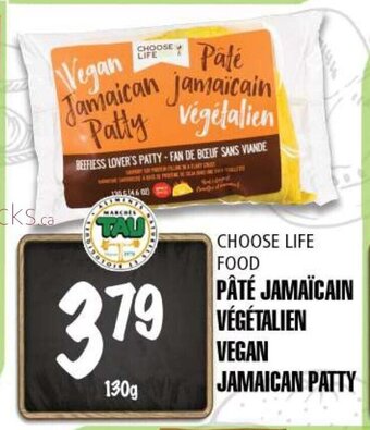 Marches Tau CHOOSE LIFE FOOD VEGAN JAMAICAN PATTY 130 g offer