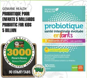 Marches Tau GENUINE HEALTH PROBIOTIC FOR KIDS 5 BILLION 30 COMP/TABS offer