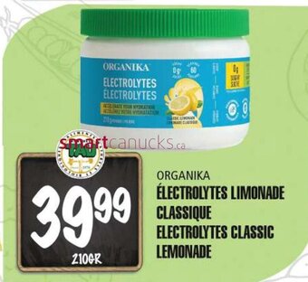 Marches Tau ORGANIKA ELECTROLYTES CLASSIC LEMONADE 210GR offer