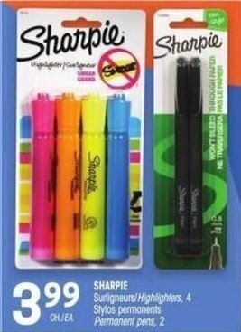 Uniprix SHARPIE Highlighters, 4 Permanent pens, 2 offer