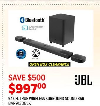 2001 Audio Video Jbl 9.1 ch. true wireless surround sound bar offer