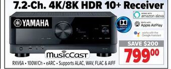 2001 Audio Video Yamaha 7.2-ch. 4k/8k hdr 10+ receiver offer
