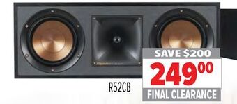 2001 Audio Video Klipsch centre channel speakers offer