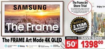 2001 Audio Video Samsung 50 the frame art mode 4k qled offer