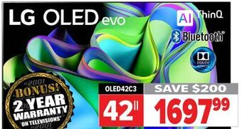 2001 Audio Video Lg 42 evo 4k smart tv ultra slim design offer