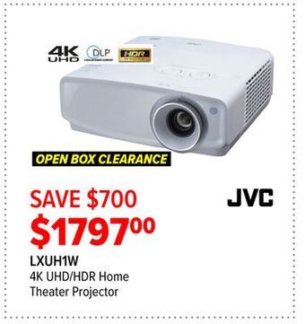2001 Audio Video Jvc 4k uhd/hdr home theater projector offer