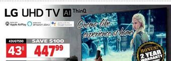 2001 Audio Video Lg 43 4k uhd hdr10 pro tv offer