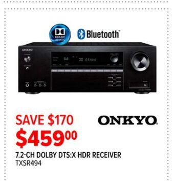 2001 Audio Video Onkyo 7.2-ch dolby dts:x hdr receiver offer