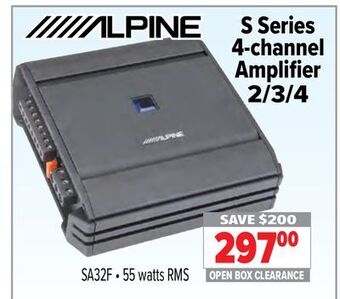 2001 Audio Video Alpine® s series 4-channel amplifier 2/3/4 offer