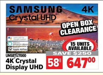 2001 Audio Video Samsung® 4k crystal display uhd offer