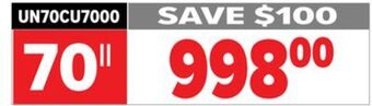 2001 Audio Video Samsung 70 uhd 4k smart crystal display tv offer