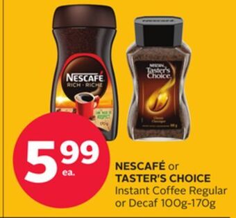 Rexall Nescafé or taster's choice instant coffee regular or decaf offer