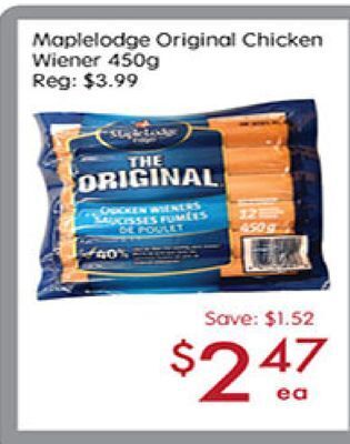 Sunny Food Mart Maplelodge original chicken wiener offer