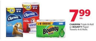 Rexall Charmin triple 8-roll or bounty paper towels 4 = 6 rolls offer