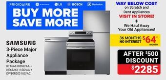 Visions Electronics Samsung 3-piece major appliance package offer