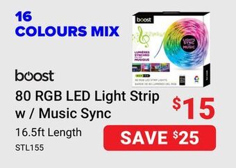 Visions Electronics Boost 80 rgb led light strip w/music sync offer