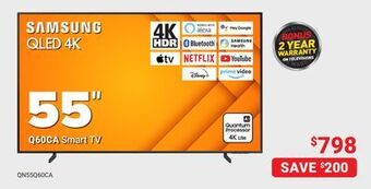 Visions Electronics Samsung qled 4k 55 q60ca smart tv offer