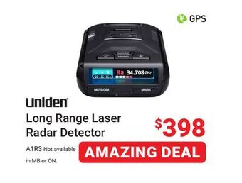 Visions Electronics Uniden long range laser radar detector offer