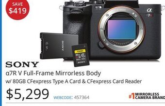 Vistek Sony a7r v full-frame mirrorless body offer