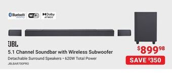Visions Electronics Jbl 5.1 channel soundbar with wireless subwoofer offer
