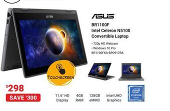Visions Electronics Asus br1100f intel celeron n5100 convertible laptop offer