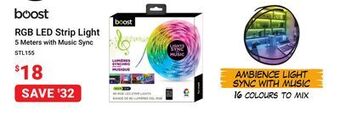 Visions Electronics Boost rgb led strip light 5 meters with music sync offer