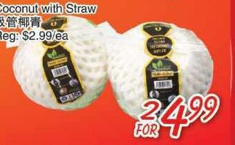 Foody Mart Coconut with straw offer