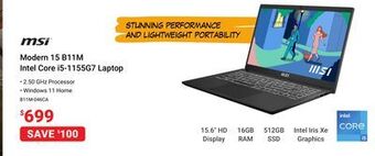 Visions Electronics Msi modern b11m intel core i5-laptop offer