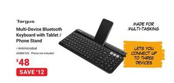 Visions Electronics Targus multi-device bluetooth keyboard with tablet / phone stand offer