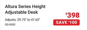 Visions Electronics Altura series height adjustable desk offer