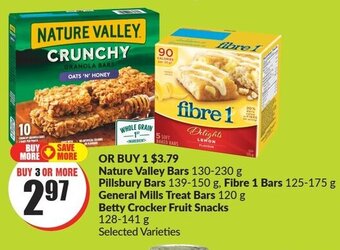 FreshCo Nature Valley Bars 130-230 g Pillsbury Bars 139-150 g, Fibre 1 Bars 125-175 g General Mills Treat Bars 120 g Betty Crocker offer
