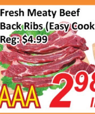 Seasons Foodmart Fresh meaty beef back ribs offer