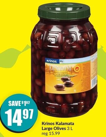 FreshCo Krinos Kalamata Large Olives 3 L offer