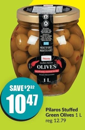 FreshCo Pilaros Stuffed Green Olives 1 L offer