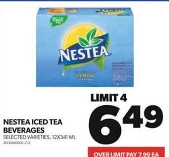 Real Canadian Superstore NESTEA ICED TEA BEVERAGES SELECTED VARIETIES, 12X341 ML offer