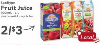 Market Place IGA SunRype Fruit Juice 900 mL - 1 L offer