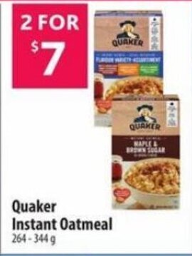 Co-Op Food Quaker Instant Oatmeal 264 - 344 g offer