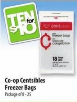 Co-Op Food Co-op Centsibles Freezer Bags Package of 8 - 25 offer