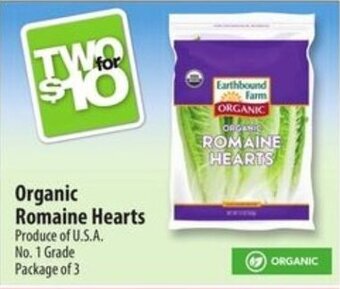 Co-op Organic Romaine Hearts Package of 3 offer