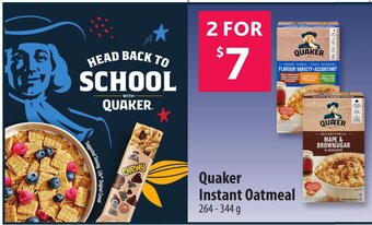 Co-op Quaker Instant Oatmeal 264 - 344 g offer